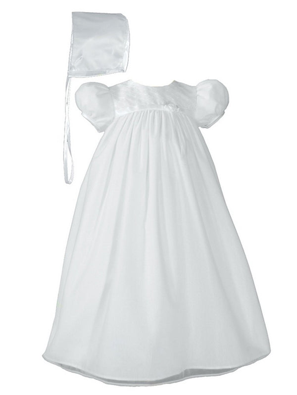 Baby Girls White Bonnet Hand Embroidered Christening Dress Outfit NB-24M - SophiasStyle.com